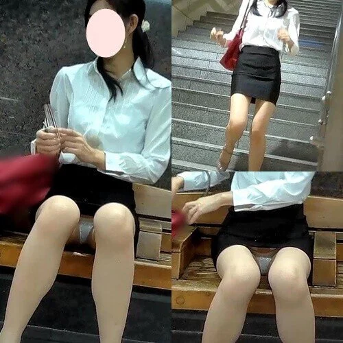 【電車対面パンチラ37】☆三角ゾーン観察記録/エロ美脚OLさんに接近!