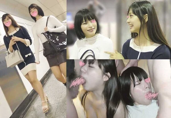 【ダブル■■】女子アナ系美女&のん激似の美脚OL2人組*連れ込みフェラから口内発