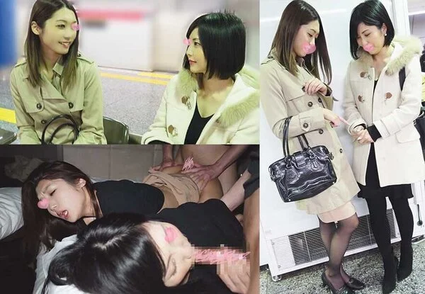 【ダブル■■】モデル体型&美乳!会社帰りのお姉さん美人生保レディ2人組*ホテル連