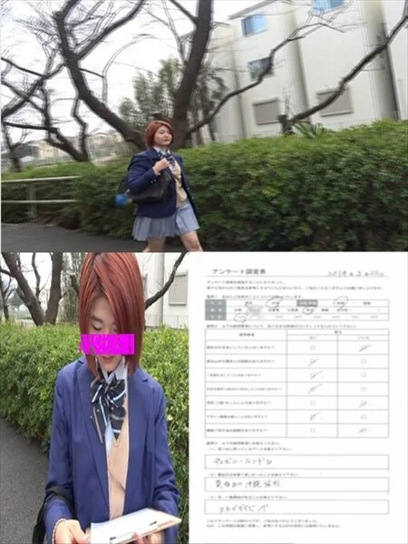 【フルHD高画質】フロントパンチラ逆さ撮りアンケート-003 登校途中
