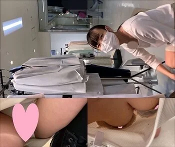 店員チラ☆どエロいボディをお持ちの清楚系店員さんの胸元にズーム!!段々とブラが浮
