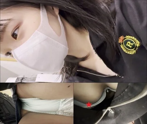 店員チラ☆純真無垢な可愛すぎる店員さん!乳首とマンスジくっきりなパンツを撮られて