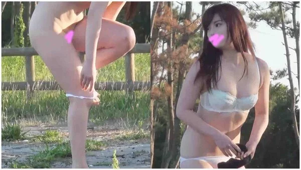 【着替え盗み撮り】海辺で晒す夏の■■■…むっちり白肌パイパン全裸