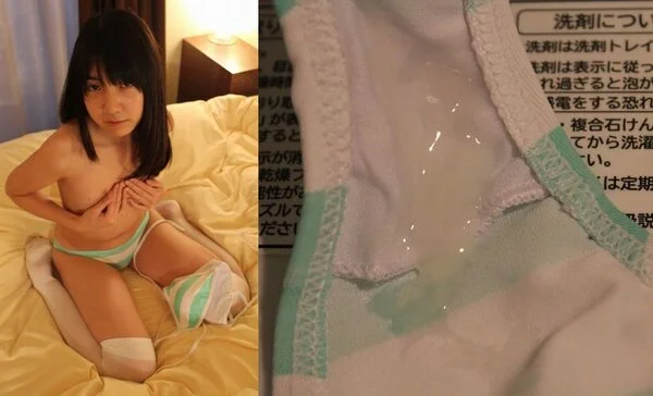 妹系ムスメの■■なパステルカラー縞々の下着に我慢できずザーメンぶっかけ