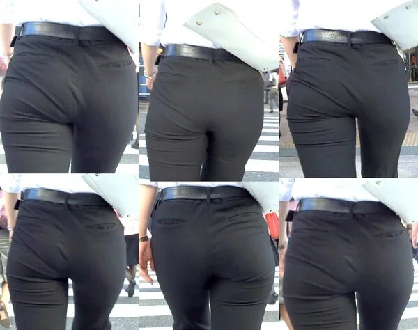 ピチピチパンツスーツ43_黒パンツ接写[フルHD]