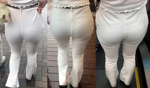 ピチピチピタパンヒップ164_エロ過ぎ!常に下着がスケスケ白ピタパンお姉さん♪
