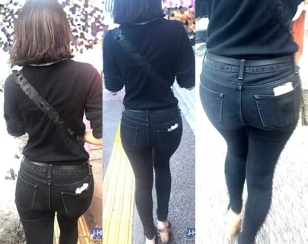 ピチピタパンヒップ165_極エロ!!ムチムチ尻肉が堪らない黒スキニーのお姉さん♪