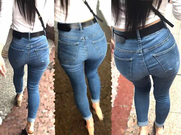 ピチピチジーンズヒップ145_ムチムチ美尻が丸わかり極エロデニムのお姉さん♪