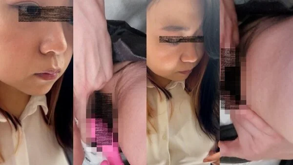 [乗車記録45/OK娘]パチンコ屋でチラチラ見てきた30代OLを追跡お触り[クチ