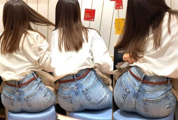 ピチピチジーンズヒップ158_超美尻!ムチムチデニム突き出すエロ美巨尻お姉さん♪