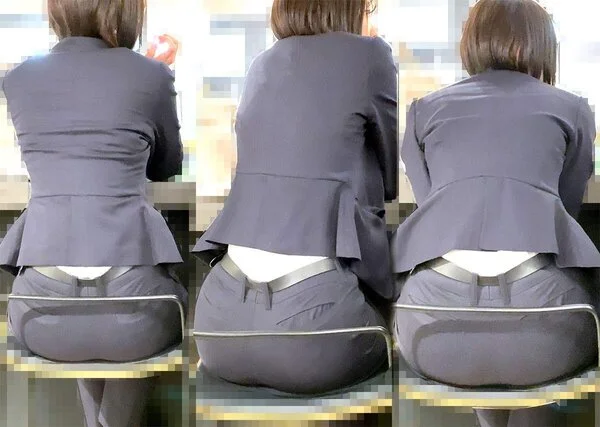 ピチピチパンツスーツ87_ぴっちりパンツスーツでプリッと突き出す極エロ美尻お姉さ