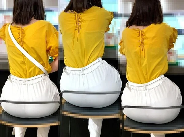 ピチピチピタパンヒップ198_薄白パンツでスケ下着!ムチムチ突き出し尻がエロいお