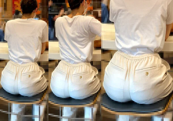 ピチピチピタパンヒップ210_白パンツで下着透け!!ムチムチ突き出し尻のお姉様💕