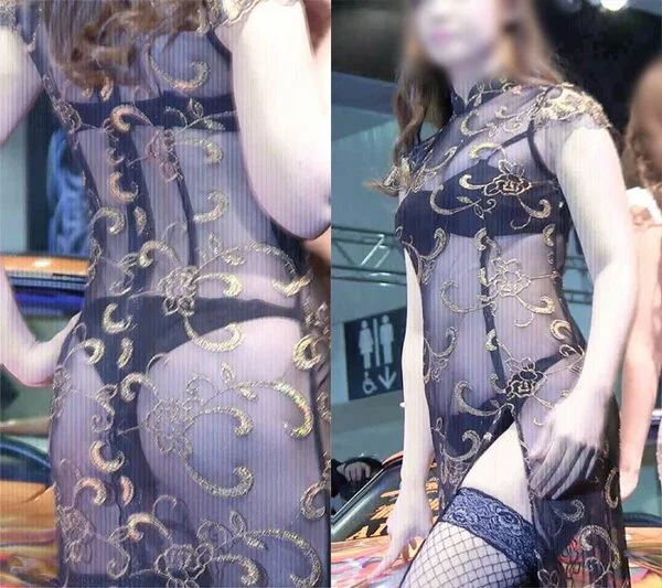 オリエンタルでシースルーの淑女的なドレス身に纏った5名のTバックパンティの女神た