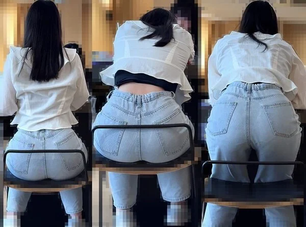ピチピチジーンズヒップ203_極エロ!!無防備なピチピチ美尻で全開突き出し♪若さ