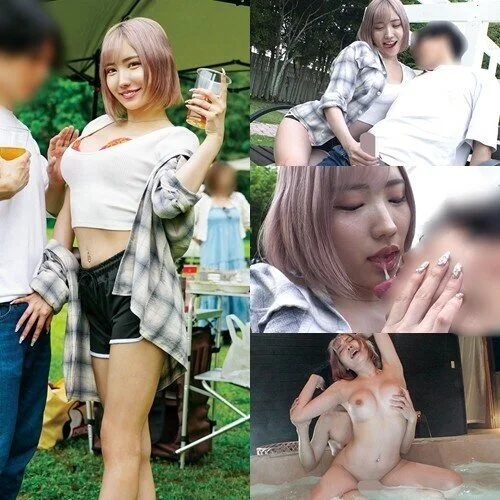 スレンダー巨乳の美人ギャル妻が他人旦那を誘惑…キャンプ場の隅で寸止めフェラ・風呂
