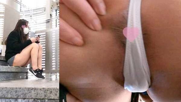 やわらかプリプリお尻さん、Tバックが食い込んだお尻を揉んで*がはみ出しちゃう!_