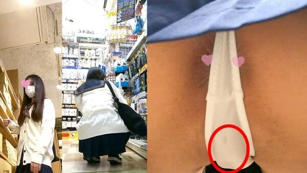 【撮影バレ!?】カメラ見られても撮影続行!べっちょり染みパン○Kねっとり撮影!_