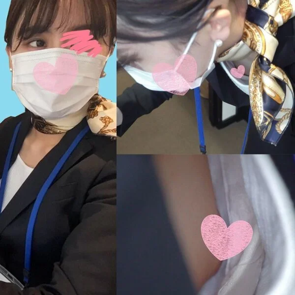 【胸ちら/乳首】2名分/裸同然のおっぱい、受付嬢のお茶酌み・研修中の新人胸チラ【