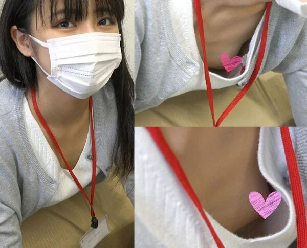 【胸ちら/乳首】職場のあざとい後輩+営業事務の女の子