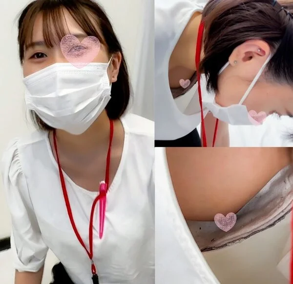 【OLの社内胸チラ】2名・人妻OLが掃除中に浮きブラ乳首!社内でノーガードすぎな