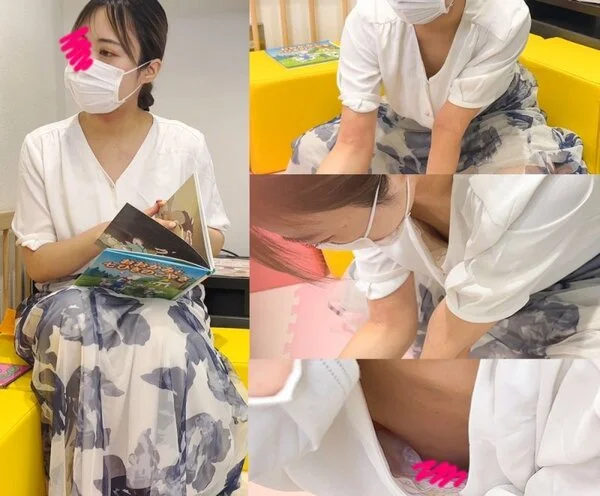 【胸ちら/乳首】子育てママ社員のパフィーニップル乳首丸見え