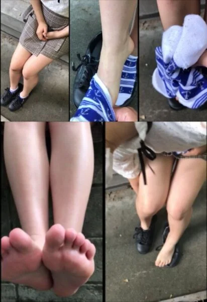 テニス部LJ〇の激臭■■靴下と素足スニーカーでヌメリ足