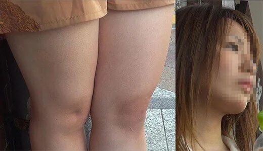 可愛いショートパンツのOLの生足をじっくりと接写したよ