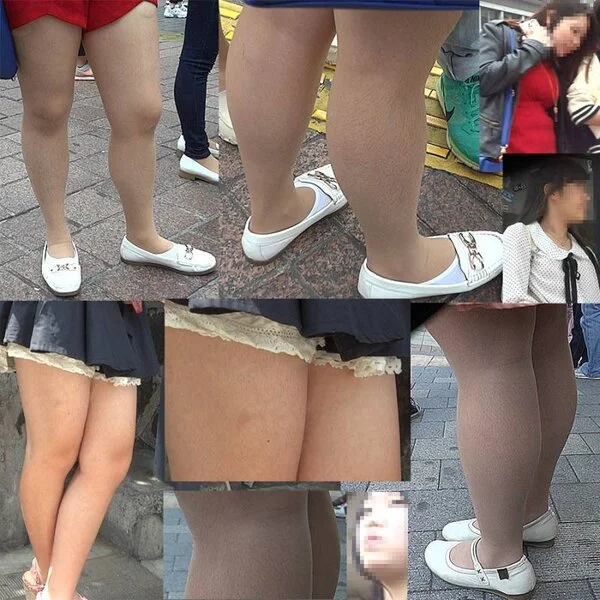 ムダ毛脚シリーズ〉 パンスト脚、生足に生々しいムダ毛脚女子3人分!