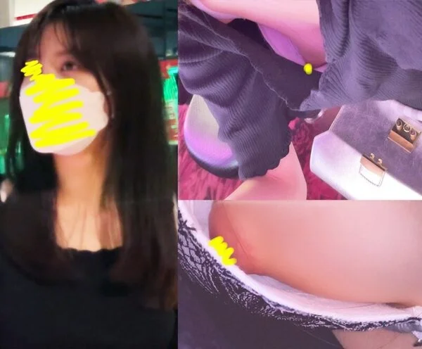 【パチ屋の女子*胸チラ②】完全無防備だったので撮りました。