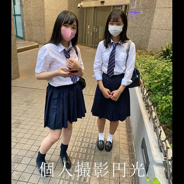 噂の超人気じぇい丸P活美■■と訳アリ円活処女のWマンコに連続中出し3P中出し映像