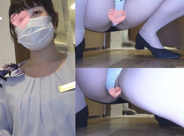 【ホテルウーマン】大胆な開脚&動きで食い込み、白パンティにマン毛が絡み付く姿に興