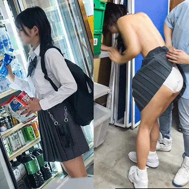 【万〇き】黒ギャルJ③K 店舗内お仕置きセックス