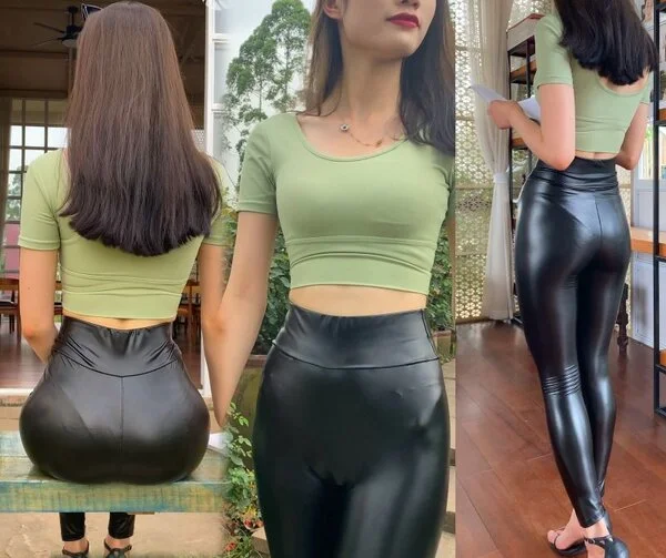 2K スレンダー美女がピタピタの皮レギンス姿で・・・1