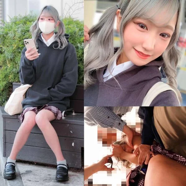 【電車■■■ #34】《金髪ギャル女子〇生》■■■の寄り道を尾行して車内で極長チ
