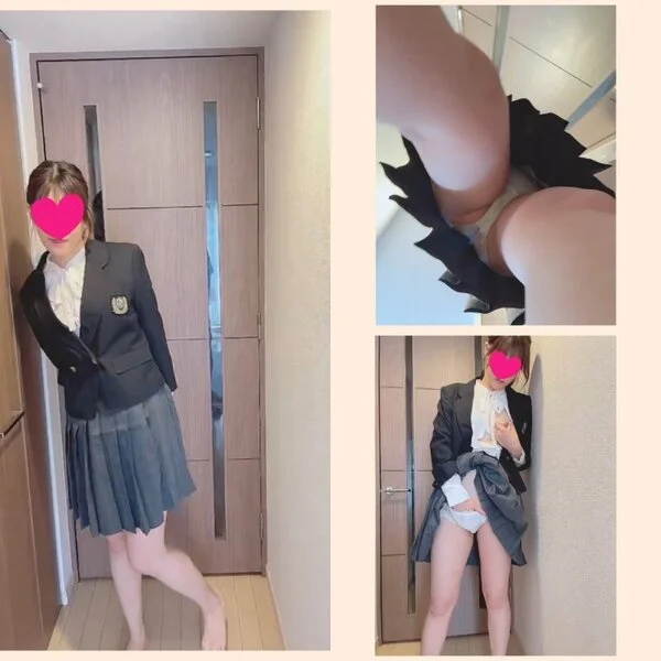 激カワ!! 制服でポージングからの本気オナニー!! 下からのパンチラあり(mp4