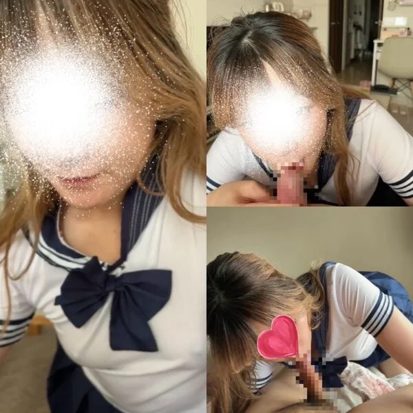セーラー美女の極上本物フェラチオ☆エロ過ぎて要注意!!