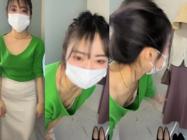 胸ちら14 ハプニング/アパレル店員・インスタライブ中にぽろり