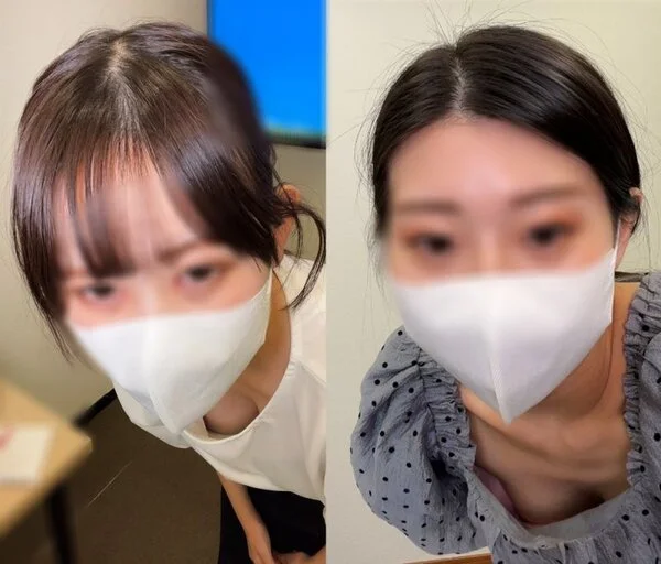 [配信胸ちらハプニング33]前屈み胸ちら/極秘入手(アパレル店員ロープレ)2名分