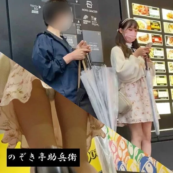【パンチラ■■】町中で声かけられまくりのぴえん系ト◯横キッズの純白パンツを凸激撮