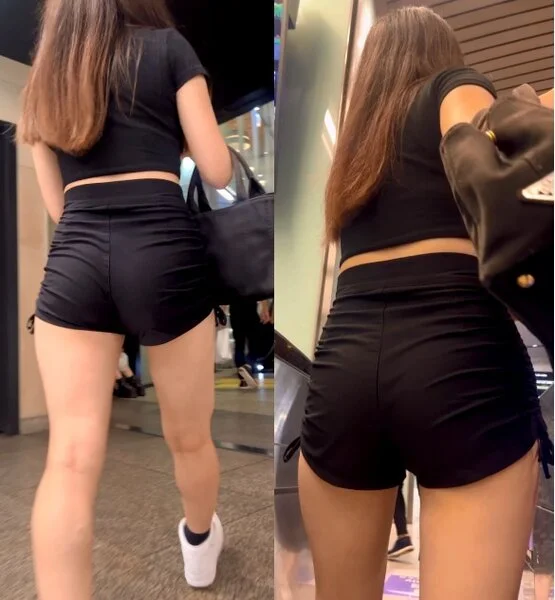 ショートパンツに生足が魅力な美女③