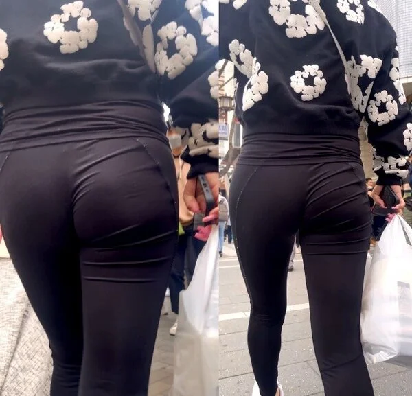 ヒップラインが魅力なレギンスパンツ美女③