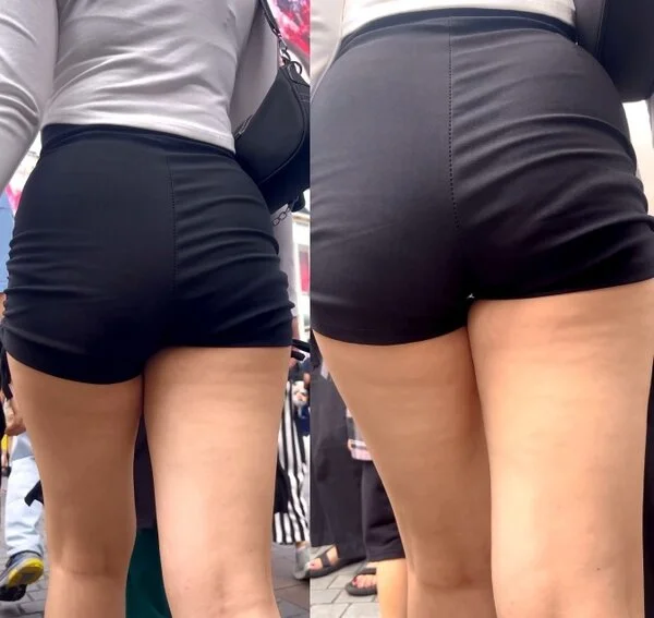 ショートパンツに生足が魅力な美女⑥