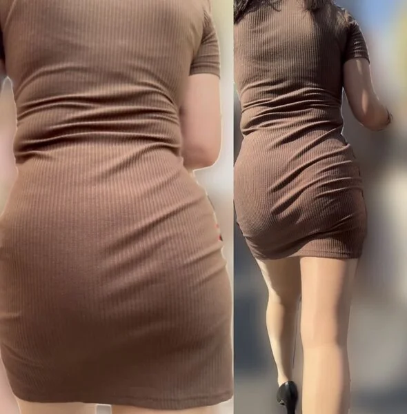ムチムチミニスカワンピース美女