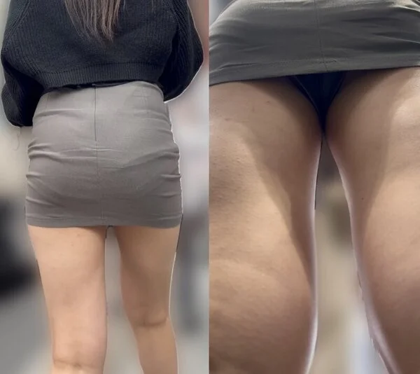 【パンチラあり】プリっとしたお尻がセクシーなミニスカ美女