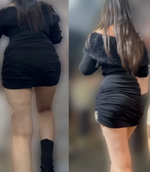 ムチムチミニスカタイトワンピース美女
