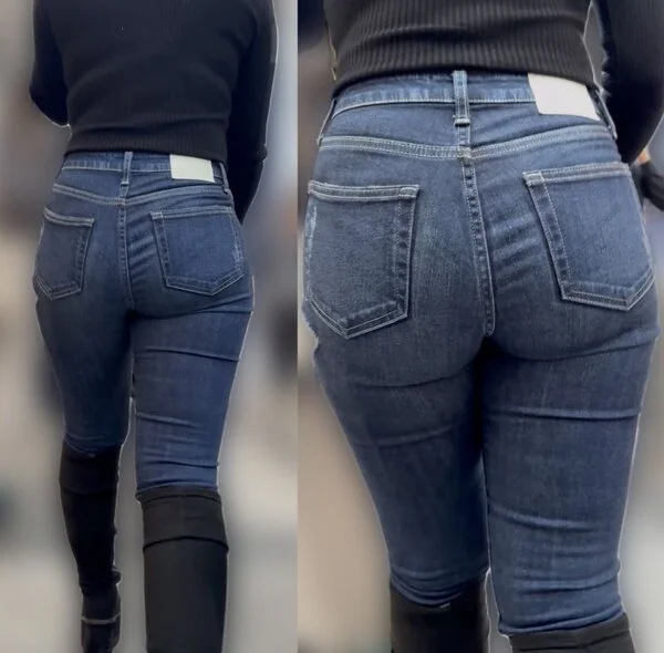 ムチムチデニムパンツのお姉さん
