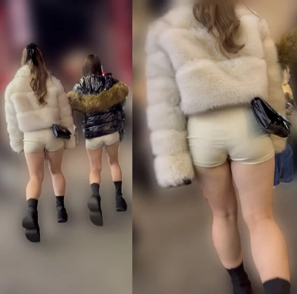 生足に白ショートパンツが魅力なギャル2人組