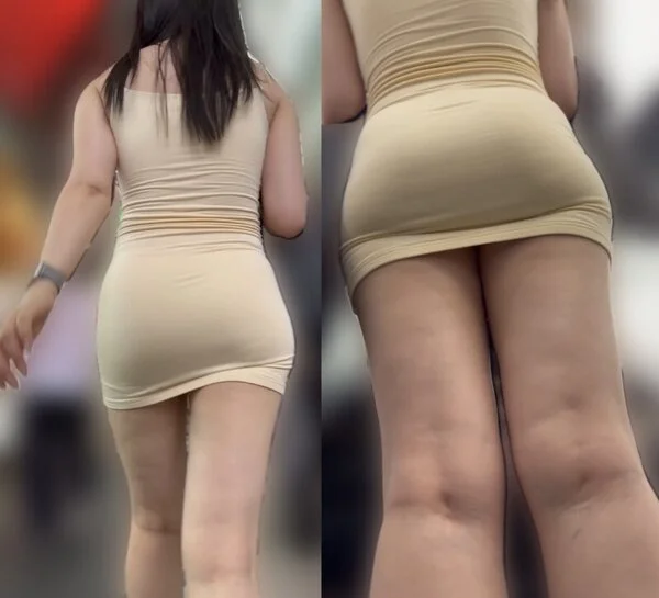 露出が多くてセクシーなミニスカワンピースお姉さん