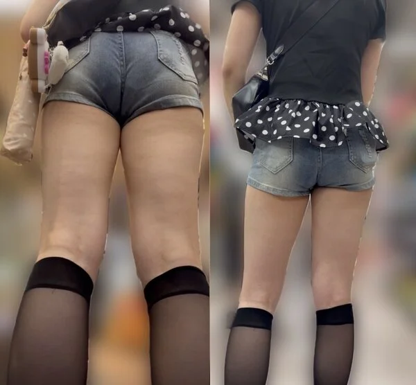 ショートパンツに生足が魅力な美女(9)
